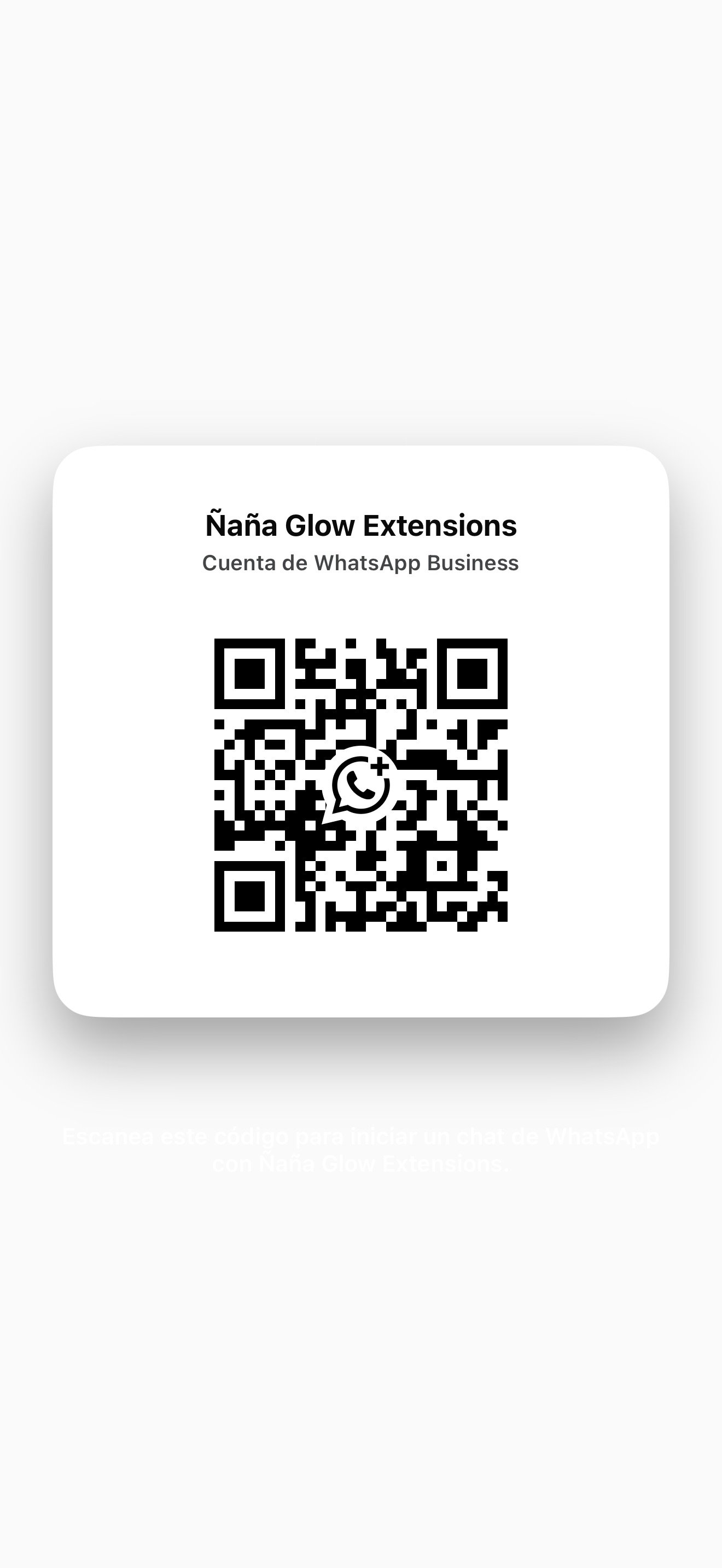 Código QR de WhatsApp Business de Ñaña Glow Extensions